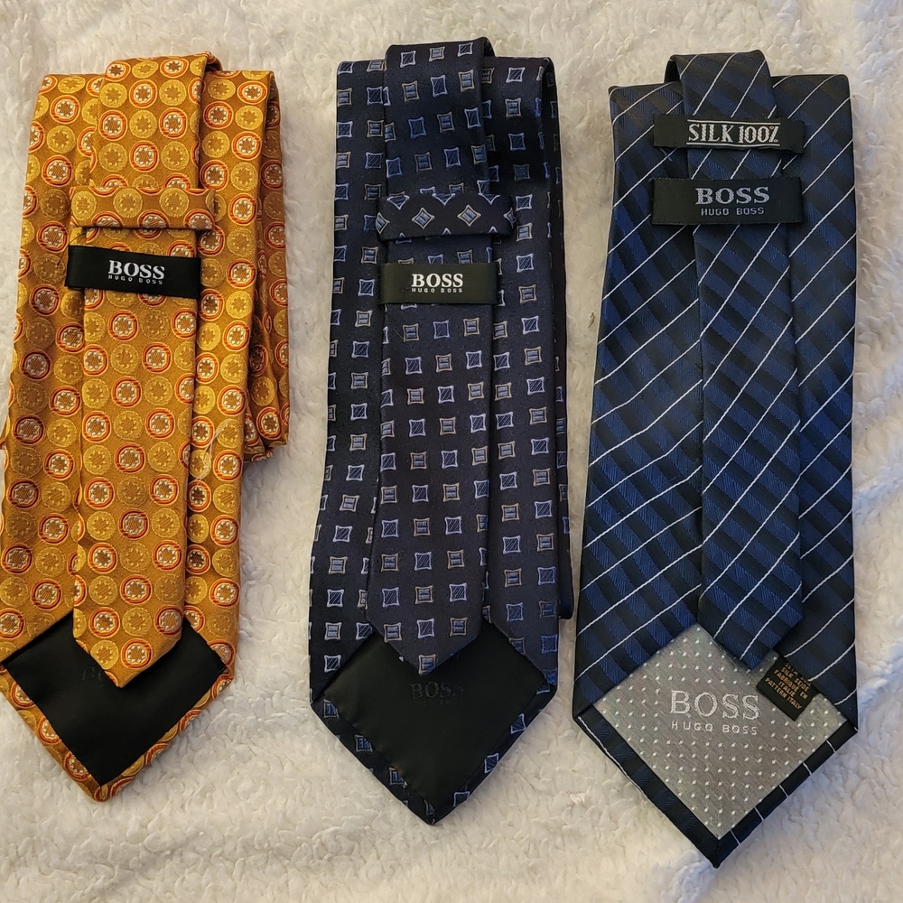 Hugo Boss Orange and Blue Silk Ties
